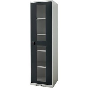Schäfer Shop Genius Sichttürschrank FS, 5 OH, abschließbar, 4 Fachböden, bis 250 kg, B 545 mm, Stahl, lichtgrau RAL 7035/anthrazitgrau RAL 7016 Schäfer Shop Genius Sichttürschrank FS, 5 OH, abschließbar, 4 Fachböden, bis 250 kg, B 545 mm, Stahl, lichtgrau RAL 7035/anthrazitgrau RAL 7016