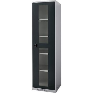 Schäfer Shop Genius Sichttürschrank FS, 5 OH, abschließbar, 4 Fachböden, bis 250 kg, B 545 mm, Stahl, weißaluminium RAL 9006/anthrazitgrau RAL 7016 Schäfer Shop Genius Sichttürschrank FS, 5 OH, abschließbar, 4 Fachböden, bis 250 kg, B 545 mm, Stahl, weißaluminium RAL 9006/anthrazitgrau RAL 7016
