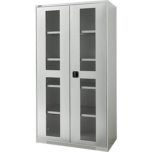 Schäfer Shop Genius Sichttürschrank FS, 5 OH, abschließbar, 4 Fachböden, bis 450 kg, B 1055 mm, Stahl, lichtgrau RAL 7035/lichtgrau RAL 7035