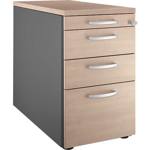 Schäfer Shop Genius Standcontainer 1336, mit Griff rund, B 435 x H 717 mm, anthrazit/Eiche-Dekor