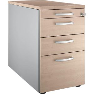 Schäfer Shop Genius Standcontainer 1336, mit Griff rund, B 435 x H 717 mm, weißalu/Eiche-Dekor Schäfer Shop Genius Standcontainer 1336, mit Griff rund, B 435 x H 717 mm, weißalu/Eiche-Dekor