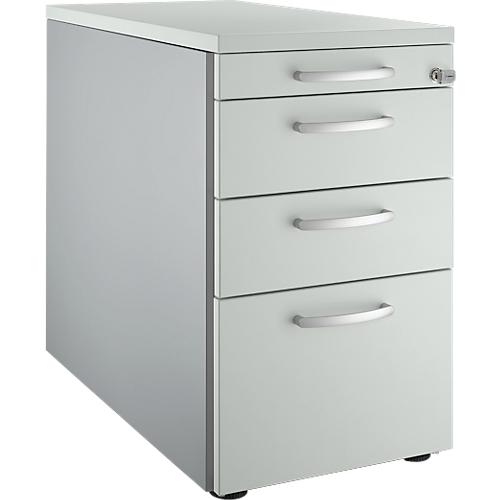 Schäfer Shop Genius Standcontainer 1336, mit Griff rund, B 435 x H 717 mm, weißalu/lichtgrau/lichtgrau