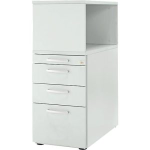 Schäfer Shop Genius Standcontainer mit Aufsatzregal, abschließbar, runder Griff, lichtgrau Schäfer Shop Genius Standcontainer mit Aufsatzregal, abschließbar, runder Griff, lichtgrau