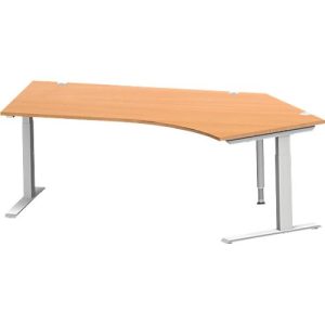 Schäfer Shop Genius Winkelschreibtisch MODENA FLEX 135°, Ansatz rechts, C-Fuß-Rechteckrohr, B 2165 mm, buche/weiß Schäfer Shop Genius Winkelschreibtisch MODENA FLEX 135°, Ansatz rechts, C-Fuß-Rechteckrohr, B 2165 mm, buche/weiß