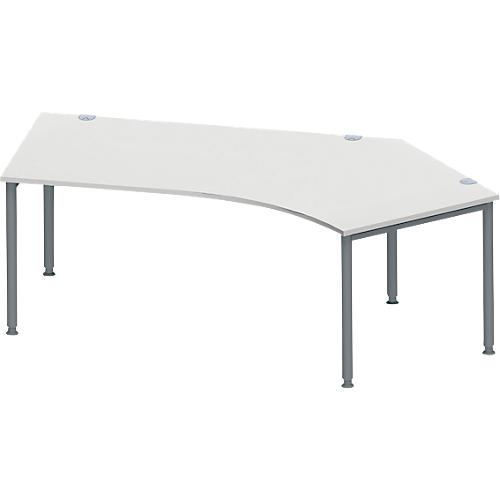 Schäfer Shop Genius Winkelschreibtisch MODENA FLEX 135°, Ansatz rechts, lichtgrau/anthrazit