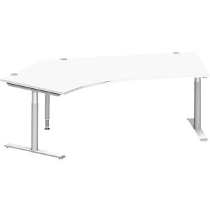 Schäfer Shop Genius Winkelschreibtisch MODENA FLEX 135°, T-Fuß-Rundrohr, B 2165 mm, Ansatz links, weiß/weißalu Schäfer Shop Genius Winkelschreibtisch MODENA FLEX 135°, T-Fuß-Rundrohr, B 2165 mm, Ansatz links, weiß/weißalu