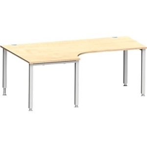 Schäfer Shop Genius Winkelschreibtisch MODENA FLEX 90°, Ansatz links, 4-Fuß-Quadratrohr, B 2000 mm, ahorn/weiß Schäfer Shop Genius Winkelschreibtisch MODENA FLEX 90°, Ansatz links, 4-Fuß-Quadratrohr, B 2000 mm, ahorn/weiß