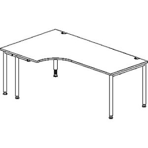 Schäfer Shop Genius Winkelschreibtisch MODENA FLEX 90°, Ansatz links, einseitig, verkürzte Seitenteile, 4-Fuß-Rundrohr, weiß/weißaluminium Schäfer Shop Genius Winkelschreibtisch MODENA FLEX 90°, Ansatz links, einseitig, verkürzte Seitenteile, 4-Fuß-Rundrohr, weiß/weißaluminium