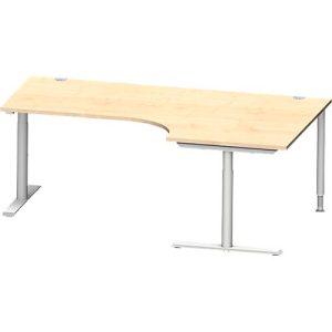 Schäfer Shop Genius Winkelschreibtisch MODENA FLEX 90°, Ansatz rechts, T-Fuß-Rundrohr, B 2000 mm, ahorn/weiß Schäfer Shop Genius Winkelschreibtisch MODENA FLEX 90°, Ansatz rechts, T-Fuß-Rundrohr, B 2000 mm, ahorn/weiß