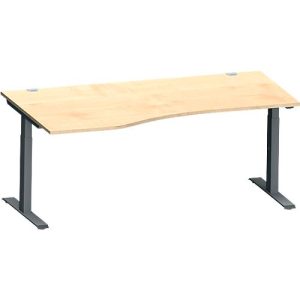 Schäfer Shop Genius Winkelschreibtisch MODENA FLEX, 90° Winkel links, T-Fuß Rechteckrohr, B 2000 x T 1200/800 x H 650-850 mm, Ahorn/anthrazit Schäfer Shop Genius Winkelschreibtisch MODENA FLEX, 90° Winkel links, T-Fuß Rechteckrohr, B 2000 x T 1200/800 x H 650-850 mm, Ahorn/anthrazit