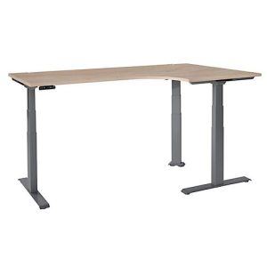 Schäfer Shop Genius Winkelschreibtisch Modena Flex, elektrisch höhenverstellbar, 90° Winkel, T-Fuß, B 2000 mm, Eiche/anthrazit Schäfer Shop Genius Winkelschreibtisch Modena Flex, elektrisch höhenverstellbar, 90° Winkel, T-Fuß, B 2000 mm, Eiche/anthrazit
