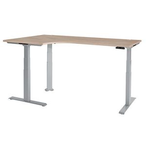 Schäfer Shop Genius Winkelschreibtisch Modena Flex, elektrisch höhenverstellbar, 90° Winkel, T-Fuß, B 2000 mm, Eiche/weißalu Schäfer Shop Genius Winkelschreibtisch Modena Flex, elektrisch höhenverstellbar, 90° Winkel, T-Fuß, B 2000 mm, Eiche/weißalu