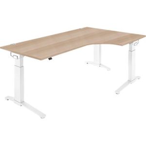 Schäfer Shop Genius Winkelschreibtisch PLANOVA ERGOSTYLE, elektrisch höhenverstellbar, 90° Winkel rechts, C-Fuß, B 2000 mm, Eiche/weiß Schäfer Shop Genius Winkelschreibtisch PLANOVA ERGOSTYLE, elektrisch höhenverstellbar, 90° Winkel rechts, C-Fuß, B 2000 mm, Eiche/weiß