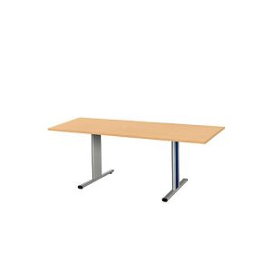Schäfer Shop Pure Besprechungstisch Planova Basic, Rechteck, T-Fuß, B 1800 x T 800 x H 717 mm, Buche/weißaluminium RAL 9006 Schäfer Shop Pure Besprechungstisch Planova Basic, Rechteck, T-Fuß, B 1800 x T 800 x H 717 mm, Buche/weißaluminium RAL 9006