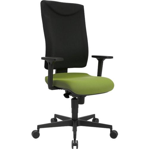 Schäfer Shop Pure Bürostuhl SSI Proline P1 ECO, mit Armlehnen, Synchronmechanik, Bandscheibensitz, Recycling-Kunststoff, schwarz/salbei