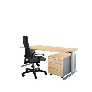 Schäfer Shop Pure Planova Basic Schreibtisch und Rollcontainer 1233, Ahorn-Dekor/weißalu Schäfer Shop Pure Planova Basic Schreibtisch und Rollcontainer 1233, Ahorn-Dekor/weißalu