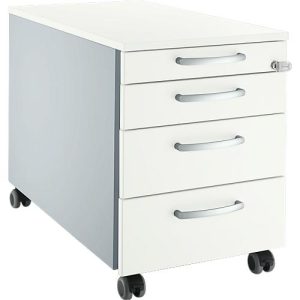Schäfer Shop Pure Rollcontainer 1233, 3 Schübe & 1 Utensilienauszug, abschließbar, Rundgriffe, B 435 x T 765 x H 577 mm, weißalu/weißalu/weiß Schäfer Shop Pure Rollcontainer 1233, 3 Schübe & 1 Utensilienauszug, abschließbar, Rundgriffe, B 435 x T 765 x H 577 mm, weißalu/weißalu/weiß