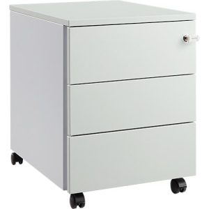 Schäfer Shop Pure Rollcontainer 333, Stahlkorpus, Holzfront, Rollen, abschließbar, B 435 x T 565 x H 567 mm, 3 Schübe, lichtgrau/weißaluminium Schäfer Shop Pure Rollcontainer 333, Stahlkorpus, Holzfront, Rollen, abschließbar, B 435 x T 565 x H 567 mm, 3 Schübe, lichtgrau/weißaluminium