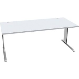 Schäfer Shop Pure Schreibtisch PLANOVA BASIC, Rechteck, C-Fuß, B 1800 x T 800 x H 717 mm, lichtgrau/weißaluminium + Kabelkanal Schäfer Shop Pure Schreibtisch PLANOVA BASIC, Rechteck, C-Fuß, B 1800 x T 800 x H 717 mm, lichtgrau/weißaluminium + Kabelkanal