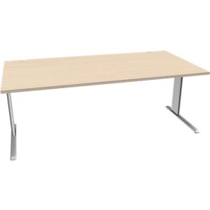 Schäfer Shop Pure Schreibtisch PLANOVA BASIC, Rechteck, C-Fuß, B 2000 x T 1000 x H 717 mm, Ahorn/weißaluminium + Kabelkanal Schäfer Shop Pure Schreibtisch PLANOVA BASIC, Rechteck, C-Fuß, B 2000 x T 1000 x H 717 mm, Ahorn/weißaluminium + Kabelkanal