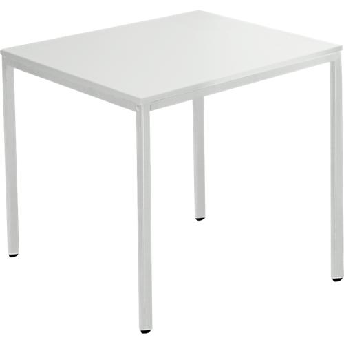 Schäfer Shop Pure Stahlrohrtisch, Quadrat, Quadratrohrfuß, B 800 x T 800 x H 720 mm, lichtgrau/lichtgrau