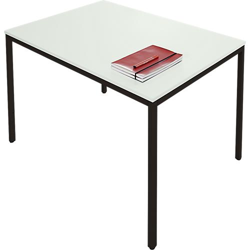 Schäfer Shop Pure Stahlrohrtisch, Rechteck, Quadratrohrfuß, B 1200 x T 700 x H 720 mm, lichtgrau/schwarz