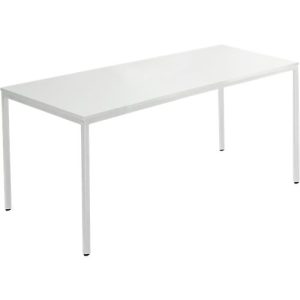 Schäfer Shop Pure Stahlrohrtisch, Rechteck, Quadratrohrfuß, B 1400 x T 700 x H 720 mm, lichtgrau/lichtgrau Schäfer Shop Pure Stahlrohrtisch, Rechteck, Quadratrohrfuß, B 1400 x T 700 x H 720 mm, lichtgrau/lichtgrau