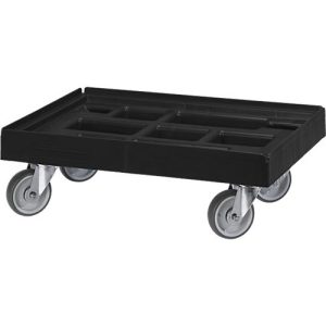Schäfer Shop Pure Transportroller, Euronorm, bis 300 kg, mit Stapelrand, Lenkrollen, L 610 x B 410 mm, HDPE & TPU, tiefschwarz RAL 9005 Schäfer Shop Pure Transportroller, Euronorm, bis 300 kg, mit Stapelrand, Lenkrollen, L 610 x B 410 mm, HDPE & TPU, tiefschwarz RAL 9005