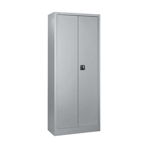 Schäfer Shop Pure Universalschrank, 5 OH, 4 Fachböden, abschließbar, B 800 x T 400 x H 1935 mm, Stahl, weißaluminium RAL 9006/weißaluminium RAL 9006