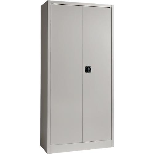 Schäfer Shop Pure Universalschrank, 5 OH, 4 Fachböden, abschließbar, B 950 x T 400 x H 1935 mm, Stahl, weißaluminium RAL 9006/weißaluminium RAL 9006