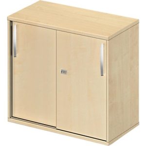 Schäfer Shop Select Ansatz-/Aufsatz-Schiebetürenschrank LOGIN, 2 Ordnerhöhen, B 800 x T 420 x H 726 mm, Ahorn Dekor/Ahorn Dekor
