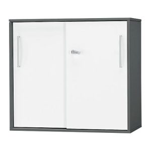Schäfer Shop Select Anstell-/Aufsatz-Schiebetürenschrank SET UP, 2 OH, B 800 x T 420 x H 726 mm, graphit/weiß