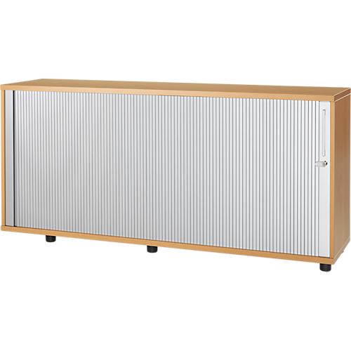 Schäfer Shop Select Anstellquerrollladenschrank, aus Holz, 1 Fachboden, B 1600 mm x T 421 x H 750 mm, Buche