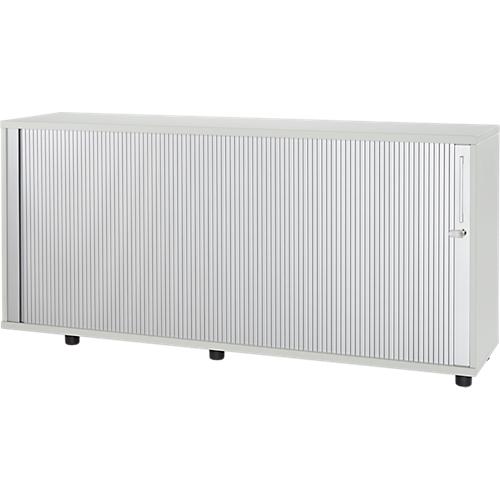 Schäfer Shop Select Anstellquerrollladenschrank, aus Holz, 1 Fachboden, B 1600 mm x T 421 x H 750 mm, lichtgrau