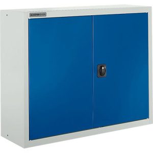 Schäfer Shop Select Aufsatzschrank MS 8408i, B 800 x T 400 x H 800 mm, 1 Boden, Stahl, lichtgrau RAL 7035/enzianblau RAL 5010