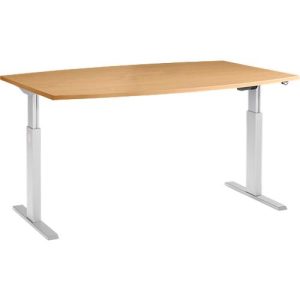 Schäfer Shop Select Besprechungstisch ERGO-T, elektrisch höhenverstellbar, Boot, T-Fuß, B 2000 x T 1000 x H 725-1185 mm, Buche/weißaluminium Schäfer Shop Select Besprechungstisch ERGO-T, elektrisch höhenverstellbar, Boot, T-Fuß, B 2000 x T 1000 x H 725-1185 mm, Buche/weißaluminium