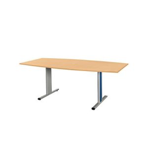Schäfer Shop Select Besprechungstisch Planova Basic, Boot, T-Fuß, B 2000 x T 1000 x H 717 mm, Buche/weißaluminium RAL 9006 Schäfer Shop Select Besprechungstisch Planova Basic, Boot, T-Fuß, B 2000 x T 1000 x H 717 mm, Buche/weißaluminium RAL 9006