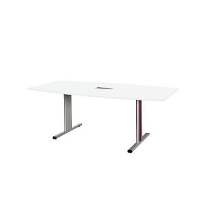 Schäfer Shop Select Besprechungstisch Planova Basic, mit Tischanschlussfeld, Boot, T-Fuß, B 2000 x T 1000 x H 717 mm, weiß/weißaluminium RAL 9006 Schäfer Shop Select Besprechungstisch Planova Basic, mit Tischanschlussfeld, Boot, T-Fuß, B 2000 x T 1000 x H 717 mm, weiß/weißaluminium RAL 9006