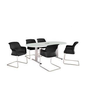 Schäfer Shop Select Besprechungstisch Planova Basic, mit Tischanschlussfeld, Oval, T-Fuß, B 2000 x T 1000 x H 717 mm, lichtgrau/weißaluminium RAL 9006 Schäfer Shop Select Besprechungstisch Planova Basic, mit Tischanschlussfeld, Oval, T-Fuß, B 2000 x T 1000 x H 717 mm, lichtgrau/weißaluminium RAL 9006