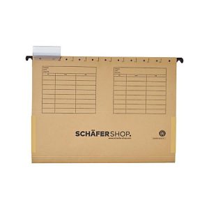 Schäfer Shop Select Hängetasche, DIN A4, seitliche Leinenfrösche, natronbraun, 25 Stück Schäfer Shop Select Hängetasche, DIN A4, seitliche Leinenfrösche, natronbraun, 25 Stück