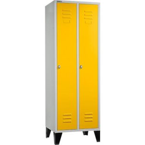 Schäfer Shop Select Kleiderspind, mit 2 Abteilen, mit Füßen, Drehriegelverschluss, lichtgrau/gelb Schäfer Shop Select Kleiderspind, mit 2 Abteilen, mit Füßen, Drehriegelverschluss, lichtgrau/gelb