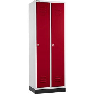 Schäfer Shop Select Kleiderspind, mit 2 Abteilen, mit Sockel, Zylinderschloss, lichtgrau/rot Schäfer Shop Select Kleiderspind, mit 2 Abteilen, mit Sockel, Zylinderschloss, lichtgrau/rot