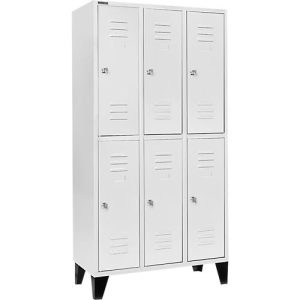 Schäfer Shop Select Kleiderspind, mit 3 x 2 Abteilen, 300 mm, mit Füßen, Zylinderschloss, Tür lichtgrau Schäfer Shop Select Kleiderspind, mit 3 x 2 Abteilen, 300 mm, mit Füßen, Zylinderschloss, Tür lichtgrau
