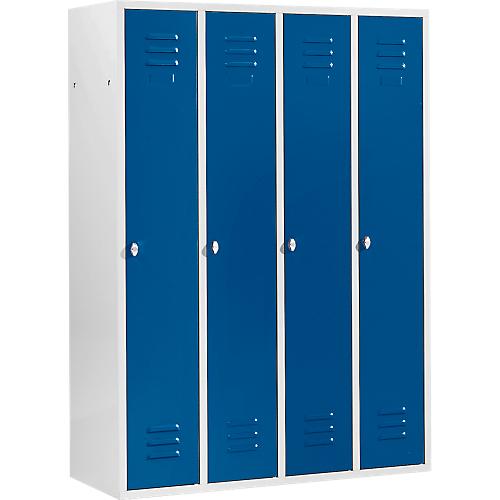 Schäfer Shop Select Kleiderspind mit 4 Abteilen, Drehriegelverschluss, lichtgrau/enzianblau