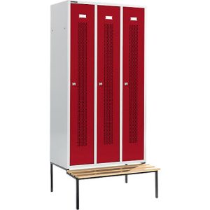 Schäfer Shop Select Kleiderspind, mit Sitzbank, 3 Abteile, 300 mm, Zylinderschloss, Tür rubinrot Schäfer Shop Select Kleiderspind, mit Sitzbank, 3 Abteile, 300 mm, Zylinderschloss, Tür rubinrot