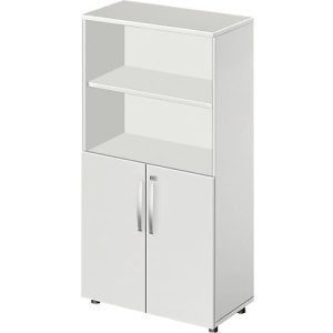 Schäfer Shop Select Kombischrank LOGIN, oben 2 Regale, unten 2 Ordnerhöhen mit Türen, B 800 x T 420 x H 1514 mm, lichtgrau/lichtgrau Schäfer Shop Select Kombischrank LOGIN, oben 2 Regale, unten 2 Ordnerhöhen mit Türen, B 800 x T 420 x H 1514 mm, lichtgrau/lichtgrau