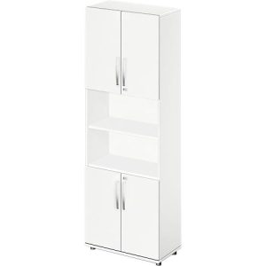 Schäfer Shop Select Kombischrank LOGIN, oben und unten 2 Ordnerhöhen mit Tür, Mitte Regal, B 800 x T 420 x H 2240 mm, weiß/weiß Schäfer Shop Select Kombischrank LOGIN, oben und unten 2 Ordnerhöhen mit Tür, Mitte Regal, B 800 x T 420 x H 2240 mm, weiß/weiß
