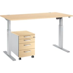Schäfer Shop Select Komplettset Schreibtisch und Rollcontainer ERGO-T, einstufig höhenverstellbar, Tisch B 1600 mm, Ahorn-Dekor Schäfer Shop Select Komplettset Schreibtisch und Rollcontainer ERGO-T, einstufig höhenverstellbar, Tisch B 1600 mm, Ahorn-Dekor