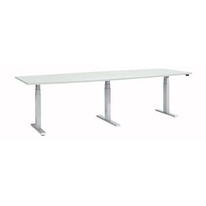 Schäfer Shop Select Konferenztisch ERGO-T 2.0 Big, bis 8 Personen, elektrisch höhenverstellbar, Tonne, T-Fuß, B 2800 mm, lichtgrau/weißalu Schäfer Shop Select Konferenztisch ERGO-T 2.0 Big, bis 8 Personen, elektrisch höhenverstellbar, Tonne, T-Fuß, B 2800 mm, lichtgrau/weißalu