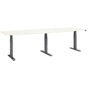 Schäfer Shop Select Konferenztisch ERGO-T 2.0 Big, bis 8 Personen, elektrisch höhenverstellbar, Tonne, T-Fuß, B 2800 mm, weiß/anthrazit Schäfer Shop Select Konferenztisch ERGO-T 2.0 Big, bis 8 Personen, elektrisch höhenverstellbar, Tonne, T-Fuß, B 2800 mm, weiß/anthrazit